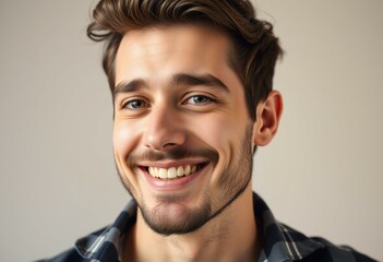 Fototapeta premium Male hipster portrait with relaxed expression