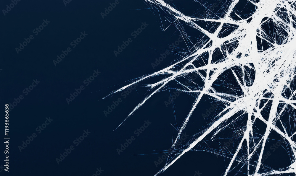 Aufkleber intricate network of white fibrous patterns on blue background illustrating scientific concepts and 