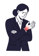 Obraz premium Illustration of Person Experiencing Wrist Pain - Ideal for Health and Medical Content.