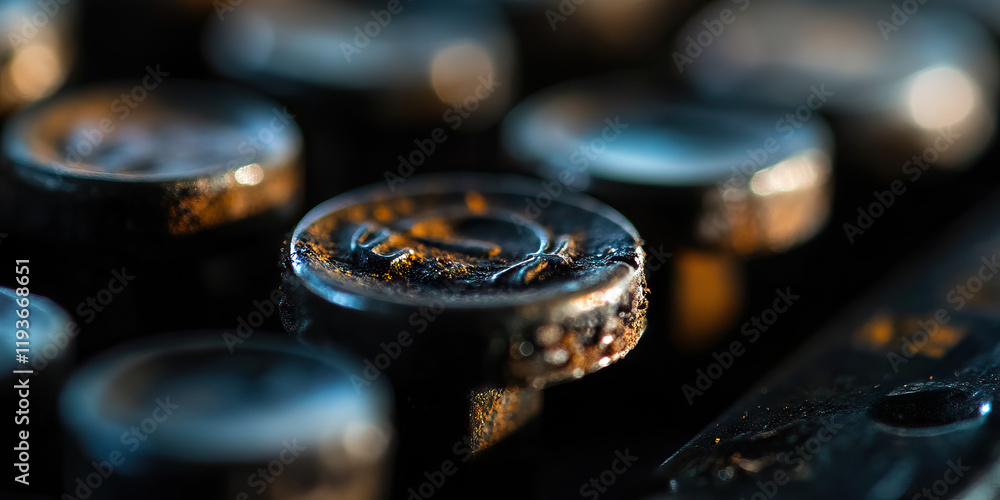 Poster close-up of rusted typewriter keys