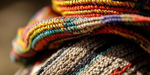 Close-up of Multicolored Woven Textile