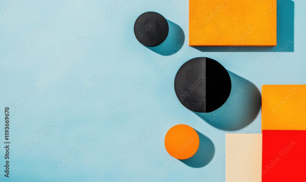 Aufkleber dynamic and colorful geometric abstract art with vibrant shapes and modern design elements