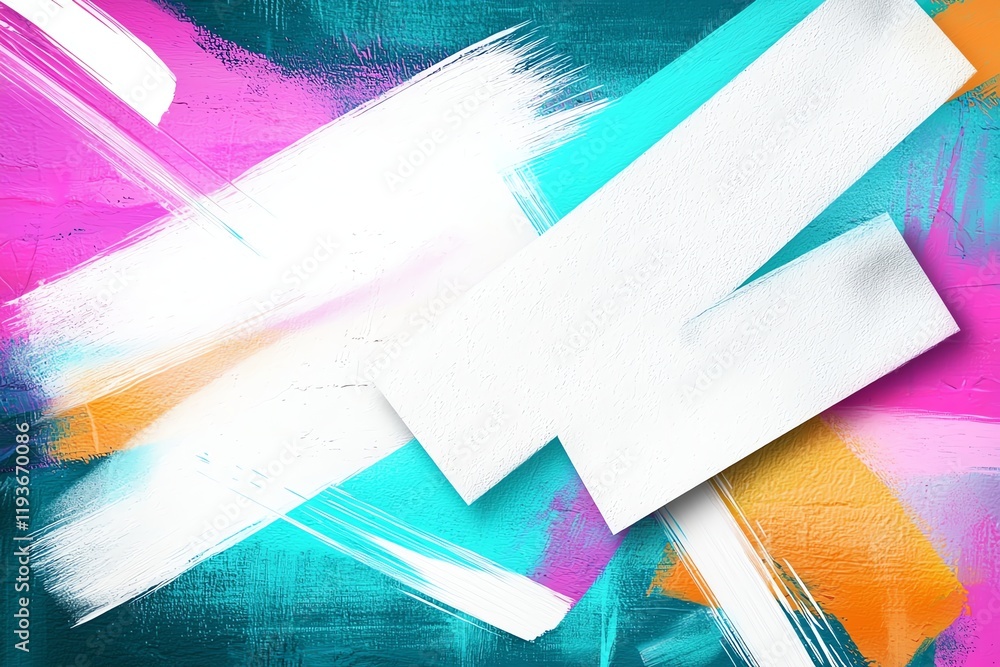 Poster a vibrant and dynamic abstract background featuring bold brush strokes in various colors. ideal for 