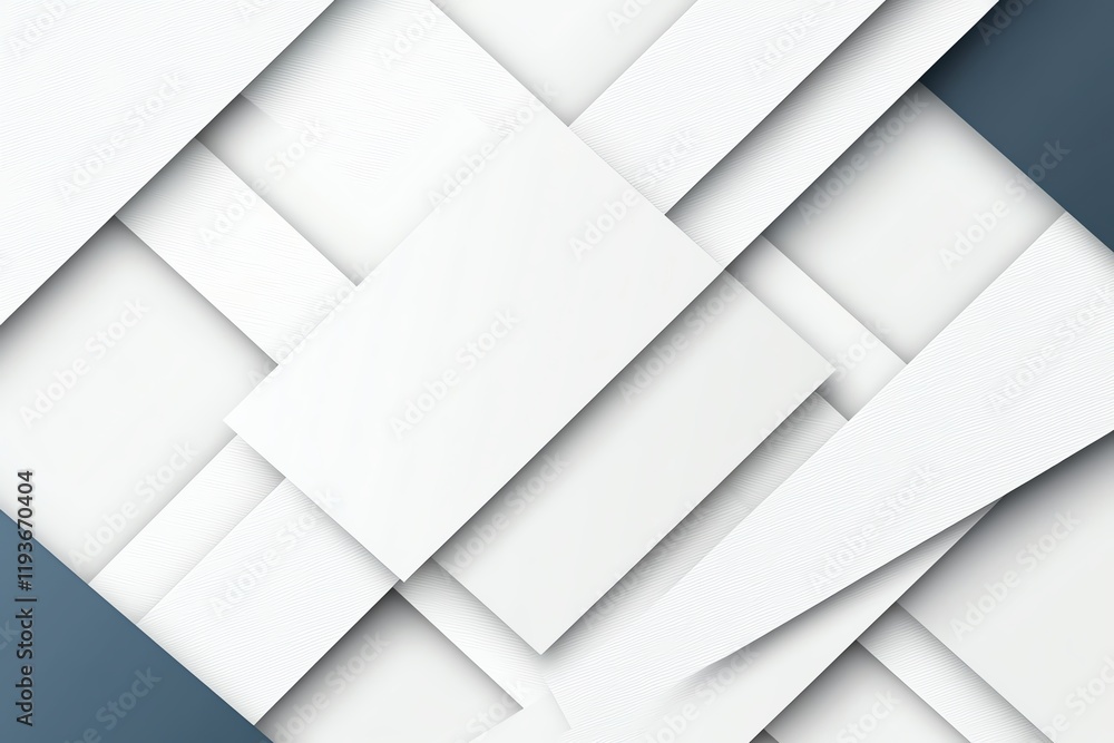 Poster an abstract composition featuring overlapping white sheets on a blue background, showcasing texture 