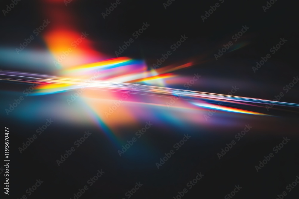 Poster an abstract representation of light and color blending harmoniously against a dark backdrop