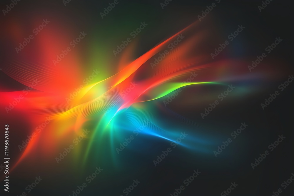 Poster a vibrant burst of colorful light swirls against a dark background, creating a captivating abstract 