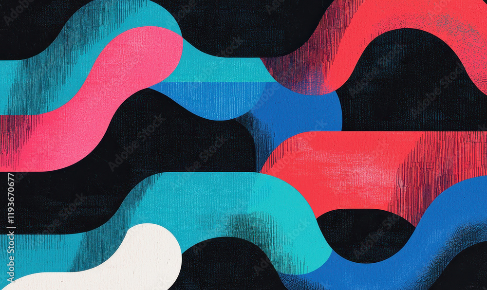 Poster Vibrant Abstract Geometric Design Featuring Bold Colors and Dynamic Patterns for Modern Graphic Resources