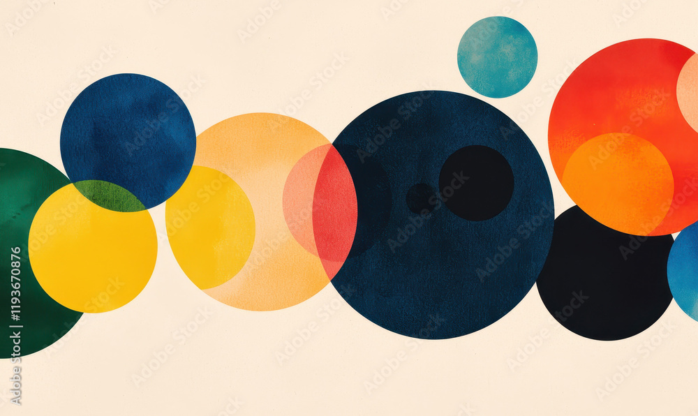 Aufkleber dynamic abstract circle compositions: explore modern and colorful geometric patterns in artistic des