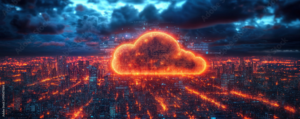 Aufkleber smart city with cloud computing and saas technology for business data management