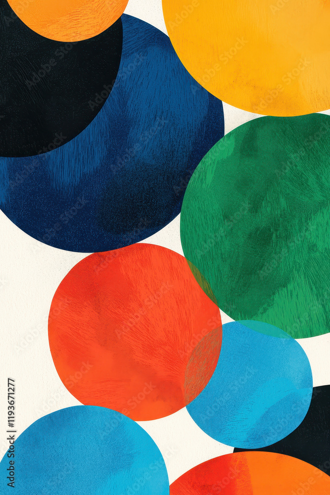 Poster vibrant abstract circle pattern with dynamic colors and textured design for creative artistic inspir