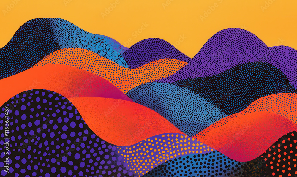 Poster explore the vibrant colors and dynamic patterns in this abstract art composition