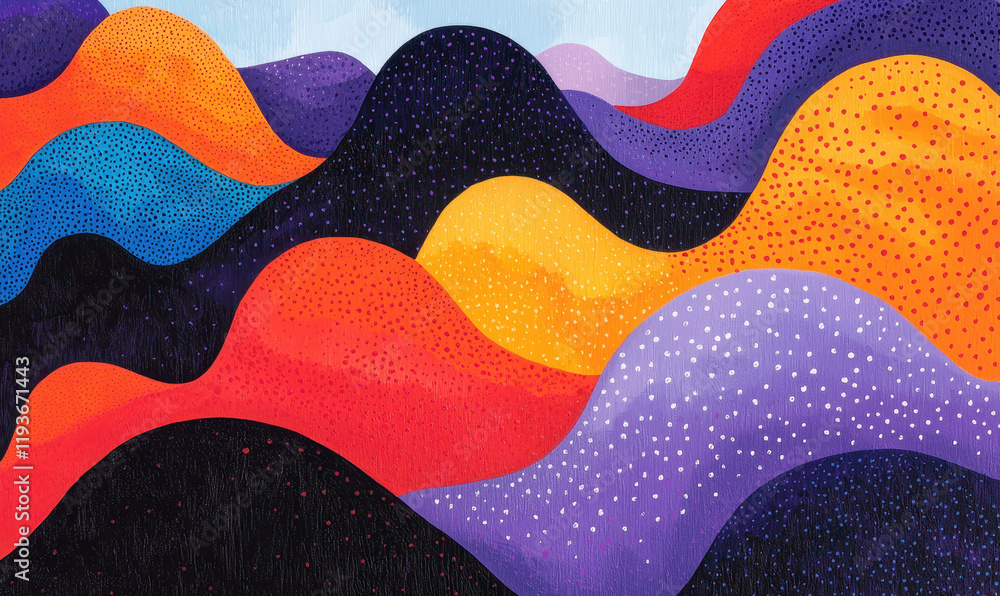 Poster Exploring Dynamic Abstract Waves in Vibrant Colors and Textures: A Mesmerizing Visual Experience for Contemporary Artistic Expression