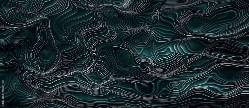 Poster this abstract image features intricate wavy lines creating a mesmerizing pattern. the dark tones add