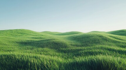 Rolling Green Hills Under a Clear Sky