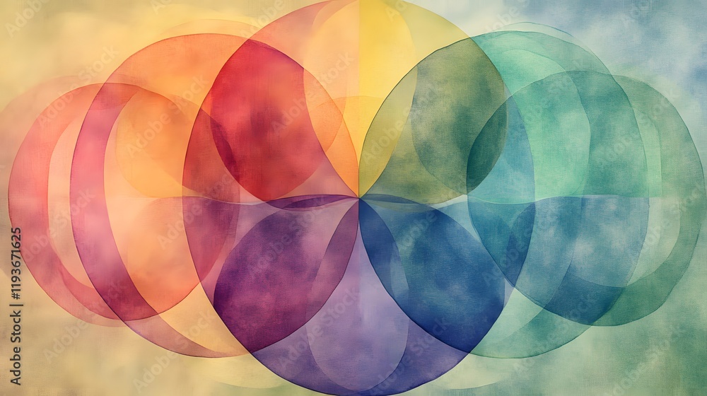 Poster abstract colorful overlapping circles design