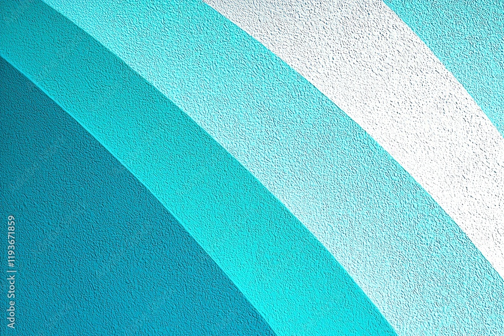 Poster this abstract image features wavy patterns in shades of teal, white, and turquoise, creating a vibra