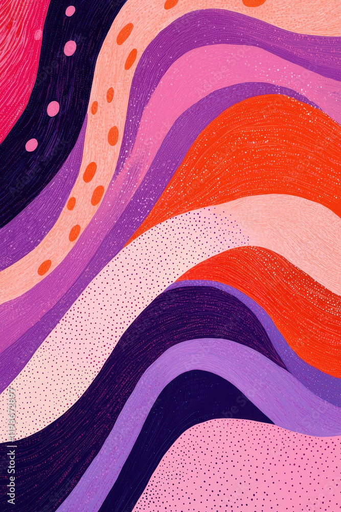 Poster Vibrant Abstract Wave Pattern with Dynamic Colorful Curves and Bold Artistic Design for Modern Aesthetic