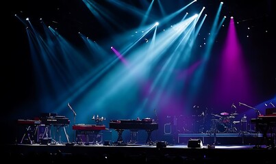 Dynamic Stage Lighting and Dark Background