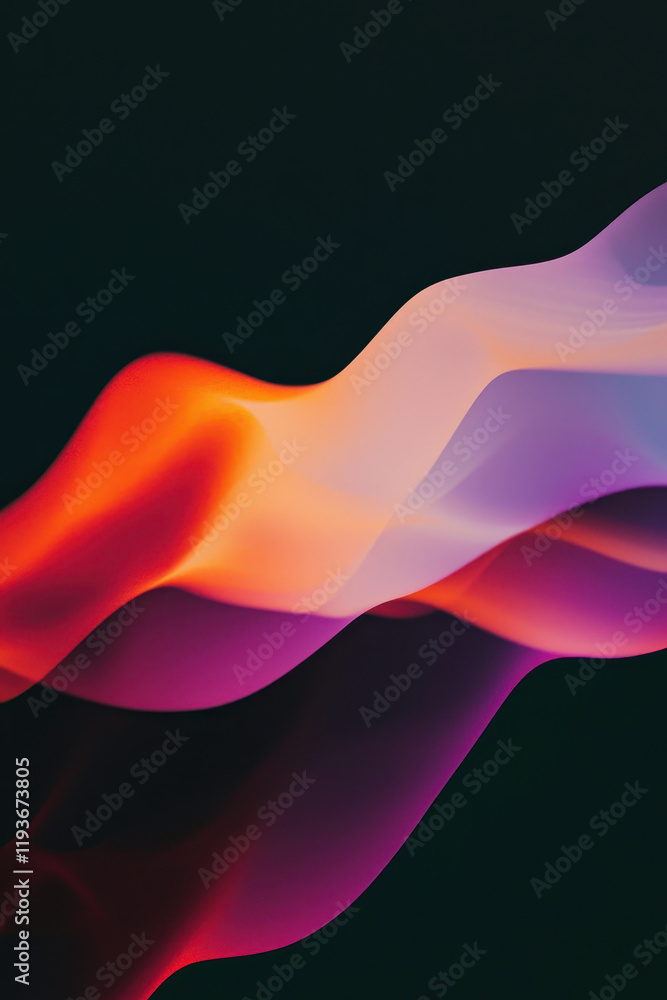 Poster dynamic waves of color: an artistic exploration of fluid motion and vibrant gradients in abstract vi