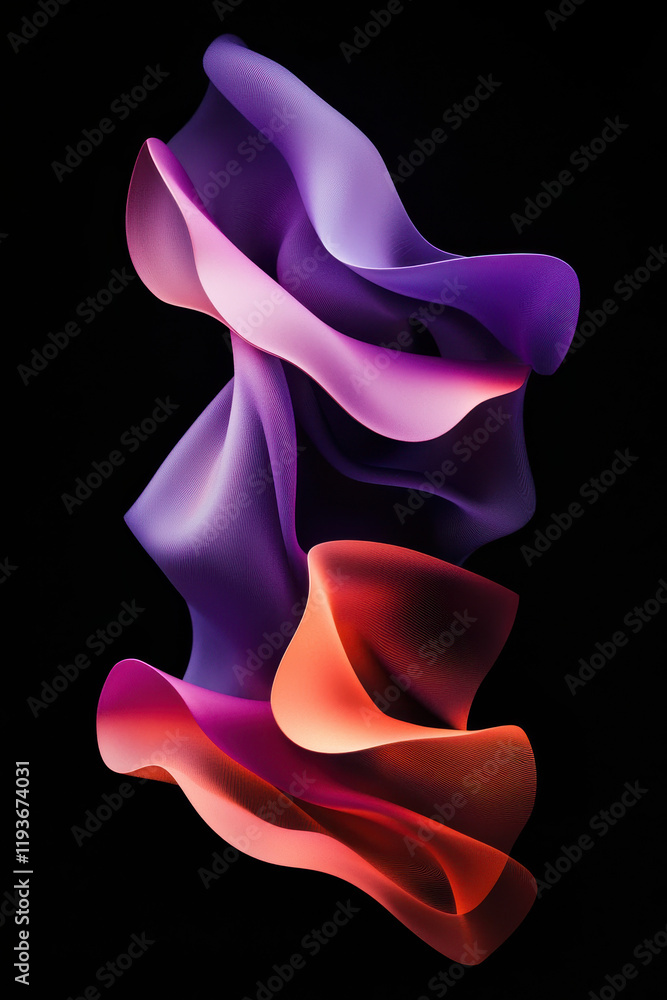 Poster vibrant abstract flow: an exploration of dynamic shapes and colors in modern art design