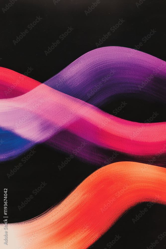 Poster explore the dynamic and vibrant abstract wave art with bold brushstrokes and colorful fluid design f