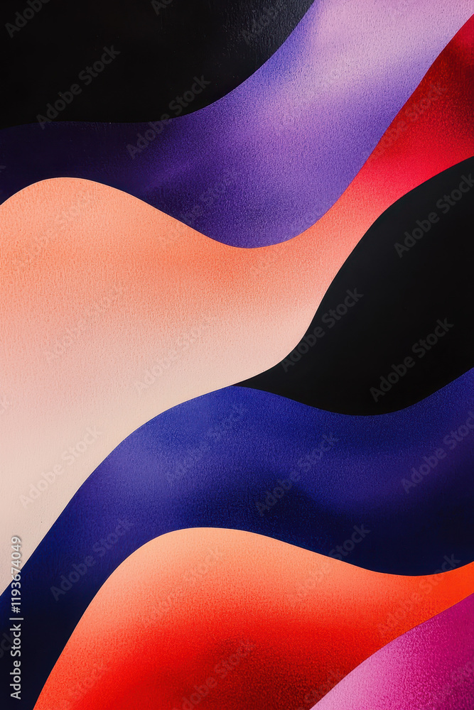 Poster vibrant waves of colorful abstract design with dynamic curves and gradients for modern artistic insp