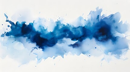 Obraz premium Abstract Blue Watercolor Wash Painting