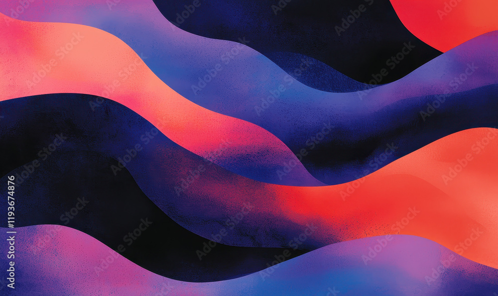Poster vibrant abstract wave design with dynamic colors and smooth gradients for creative artistic expressi