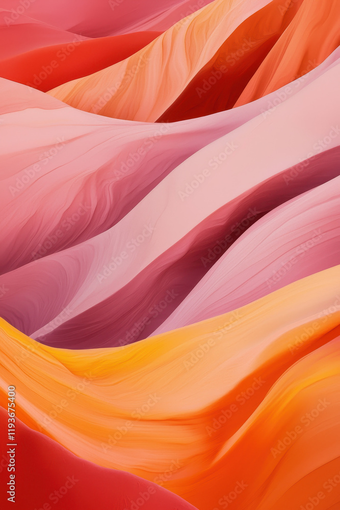 Poster exploring the vibrant abstract landscape: a dynamic wave of colorful shapes and fluid patterns