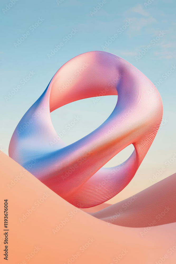 Poster explore dynamic abstract geometry in a vibrant surreal digital art with fluid curves and aesthetic m