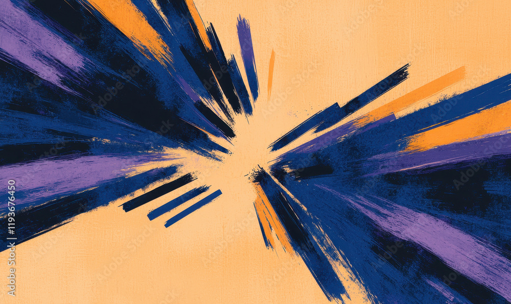 Poster vibrant abstract expressionism: dynamic brush strokes creating an energetic visual impact with bold 