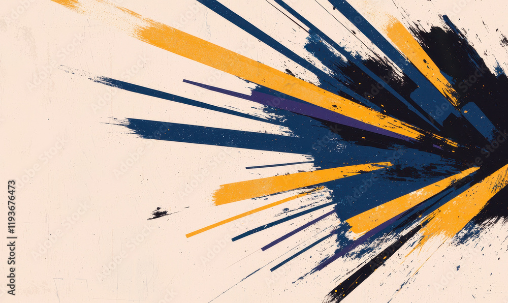 Poster dynamic abstract art with vibrant strokes: a modern visual burst of creativity and expression