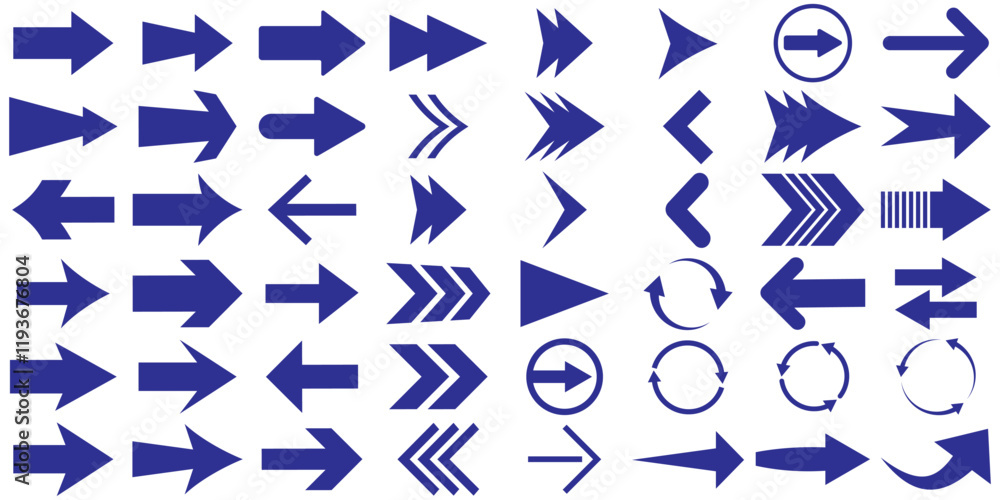 Poster arrows set. arrow icon collection. set different arrows or web design. arrow flat style isolated on 