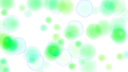 vibrant green abstract bokeh light shapes on transparent PNG background for creative digital designs, overlays, and artistic editing projects