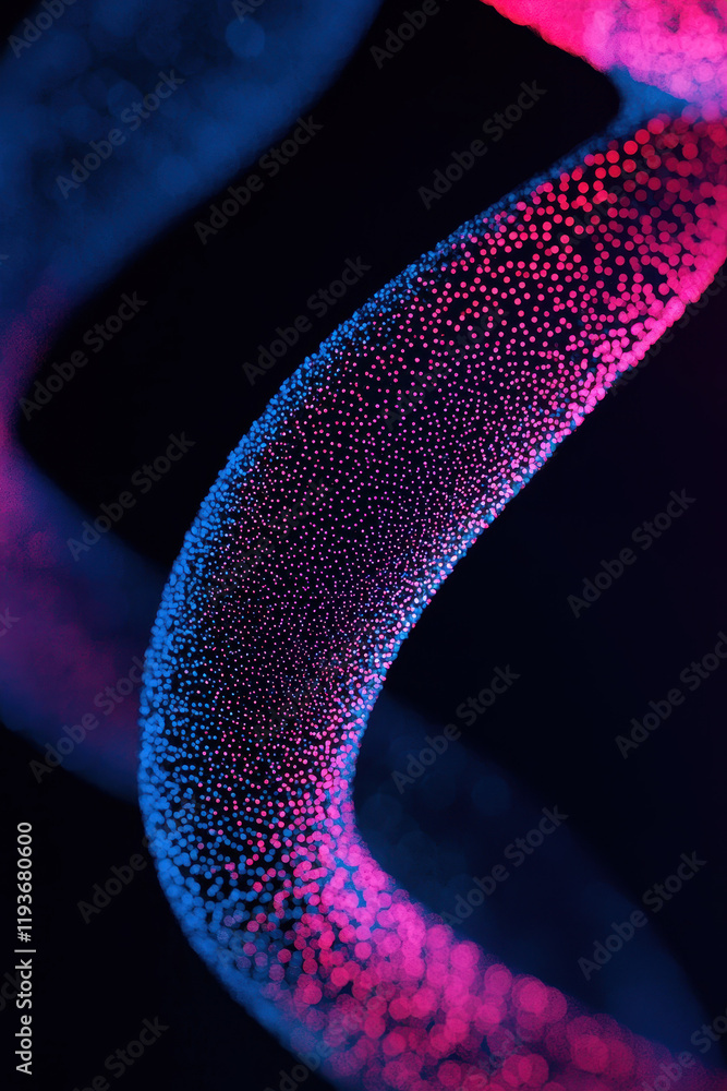 Poster vibrant abstract representation of genetic structures in a dynamic bioluminescent spiral pattern