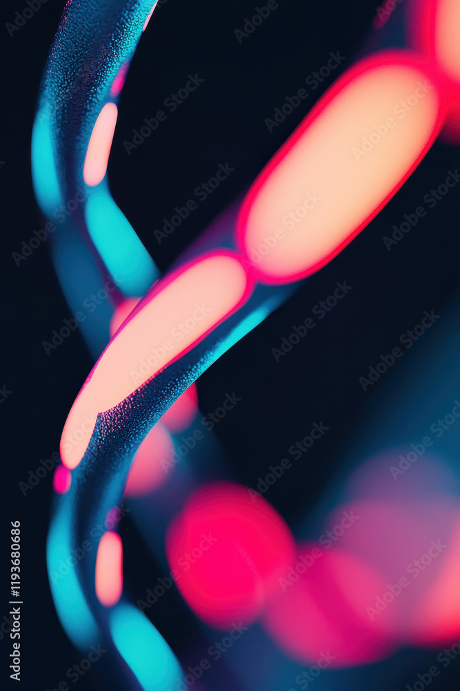 Poster explore the vibrant world of neon: an abstract exploration of futuristic technology with dynamic pat