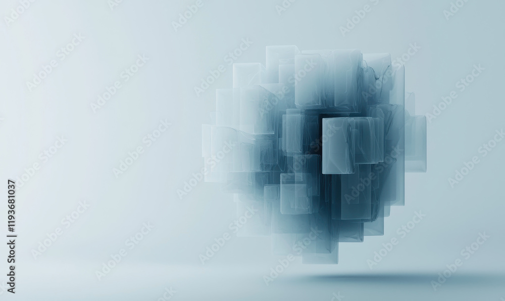 Poster explore a futuristic abstract cube design unveiling modern digital innovation and geometric aestheti