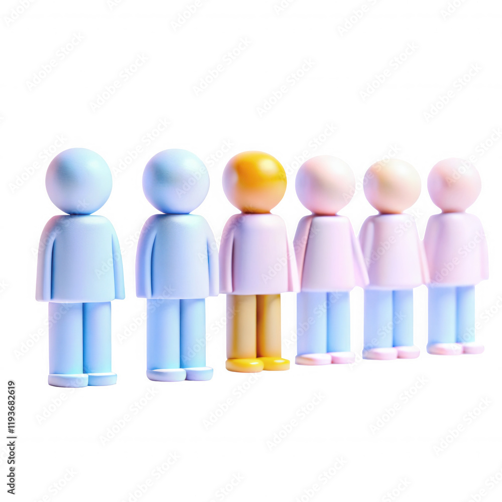 Poster a lineup of colorful 3d character models showcasing various skin tones and styles. ideal for represe