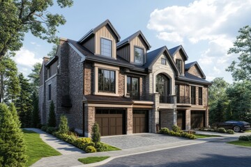 Modern Townhouse Development Featuring Dual Garages in a Vibrant Community Setting