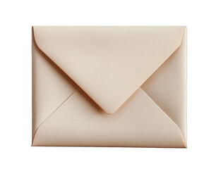 A beige envelope isolated on a white background with soft lighting and soft shadows no contrast and professional color grading.