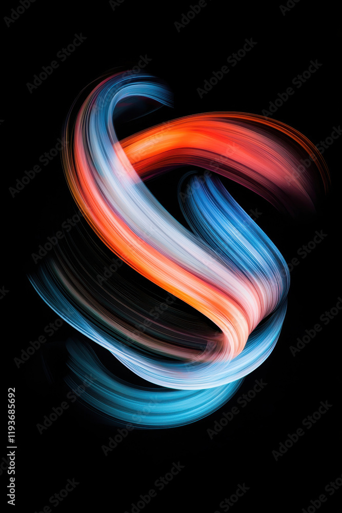 Aufkleber vibrant multicolor abstract swirl art capturing dynamic motion and creative expression in modern gra