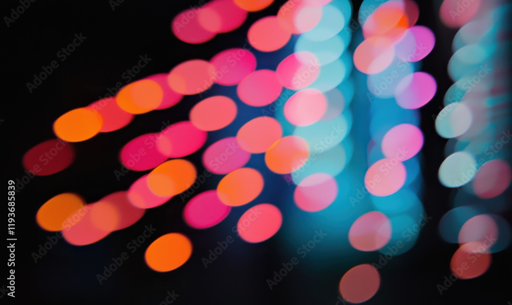 Poster captivating abstract bokeh light display with vibrant neon colors and artistic visual effects creati