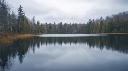 Serene Forest Lake Reflection