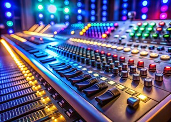 Obraz premium Professional Audio Control Panel for 4K Video Production - Modern Studio Equipment
