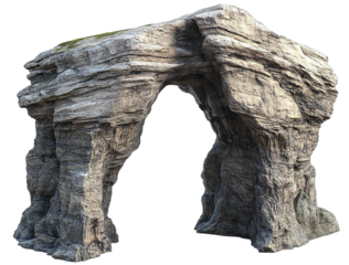 3D realistic model of a cliff rock arch high-resolution render white background natural lighting ultra-detailed hyper-realistic