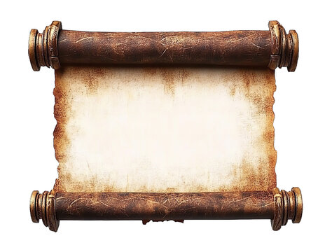Old vintage ancient scroll with blank space for text isolated on white background detailed illustration high resolution professional photograph