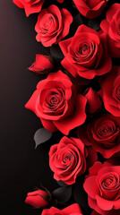 Obraz premium red rose on black background