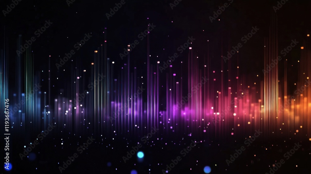 Poster abstract colorful light trails background image with vibrant hues and glowing particles