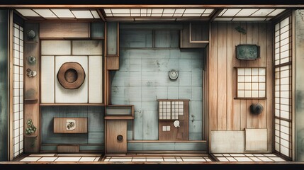 A Japanese diagram illustrating the layers of a kimono labeled with terms in kanji and icons for each garment piece.