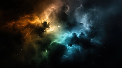 Fototapeta premium A colorful space scene with orange and blue clouds